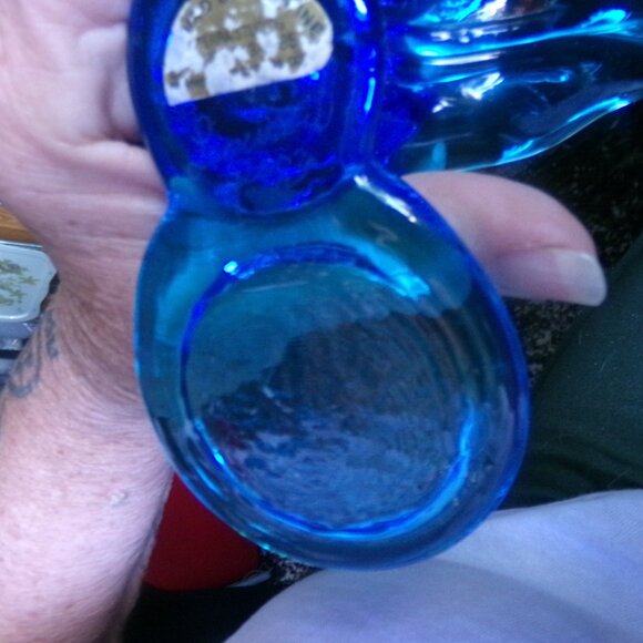 2003 Leo Ward blue glss bird of happiness. Candle holder. - Picture 4 of 4